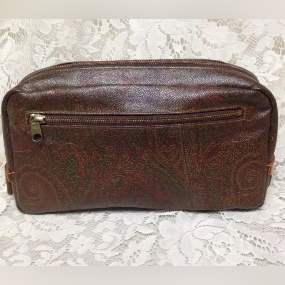 Etro Brown Paisley Toiletry Bag